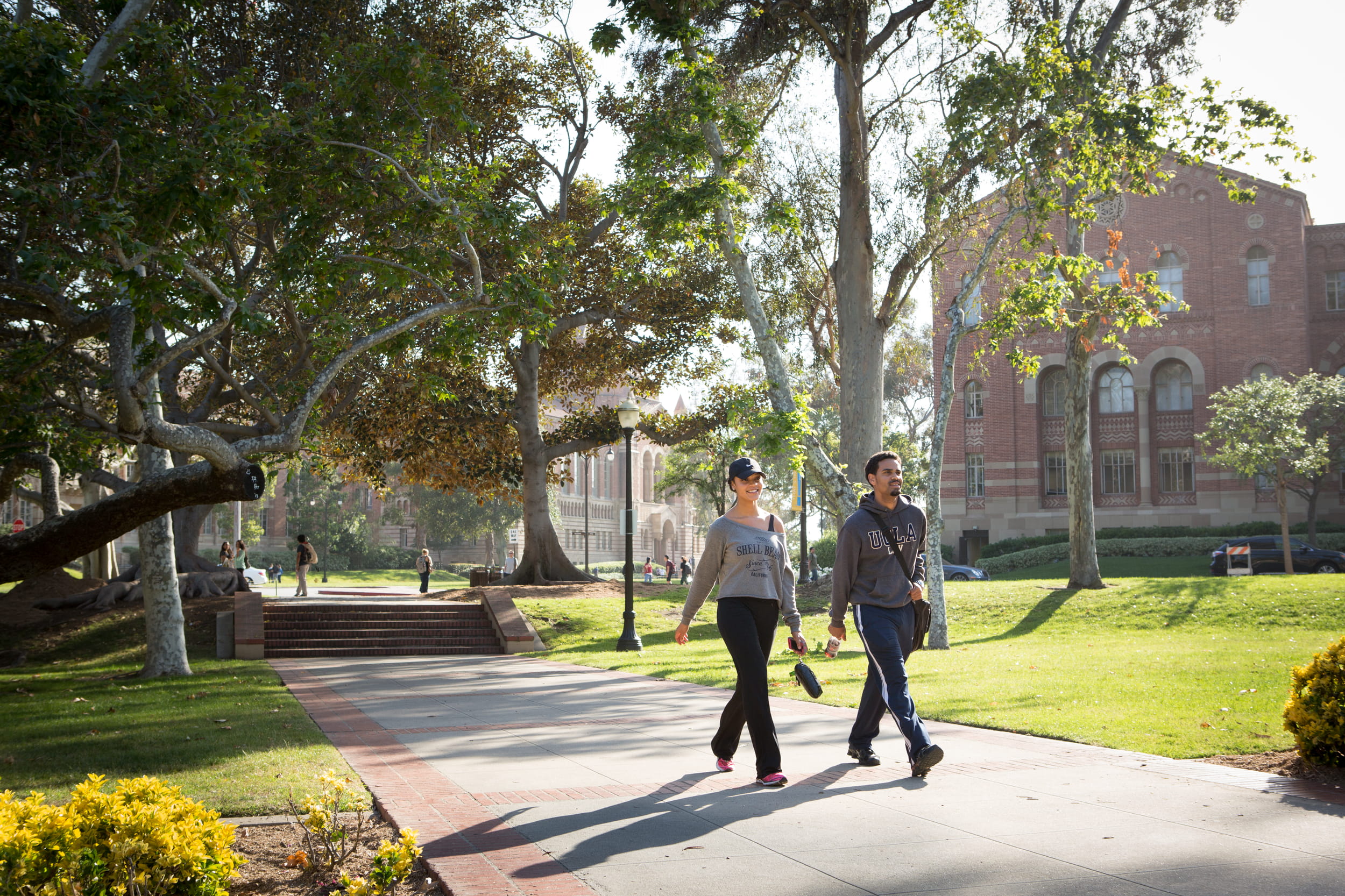 students walking on campus